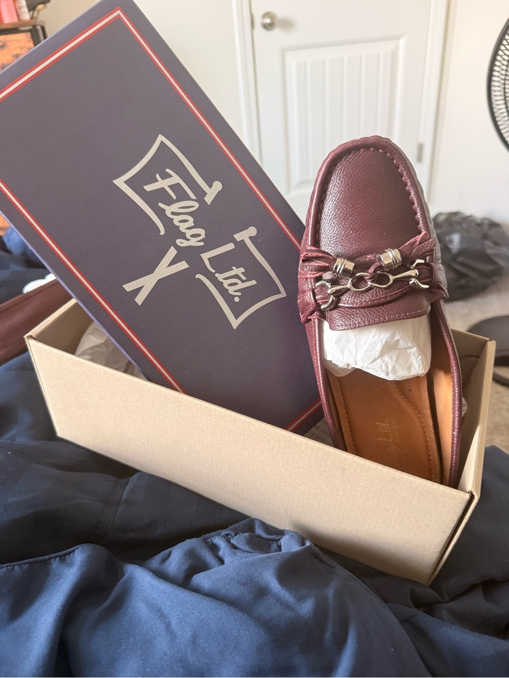 Women’s Burgundy Leather Loafers